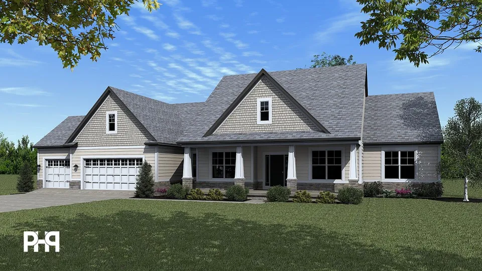 The Springdale house plan, exterior view 1